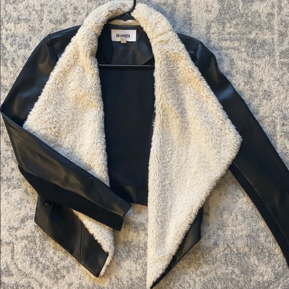 Sherpa/ leather jacket